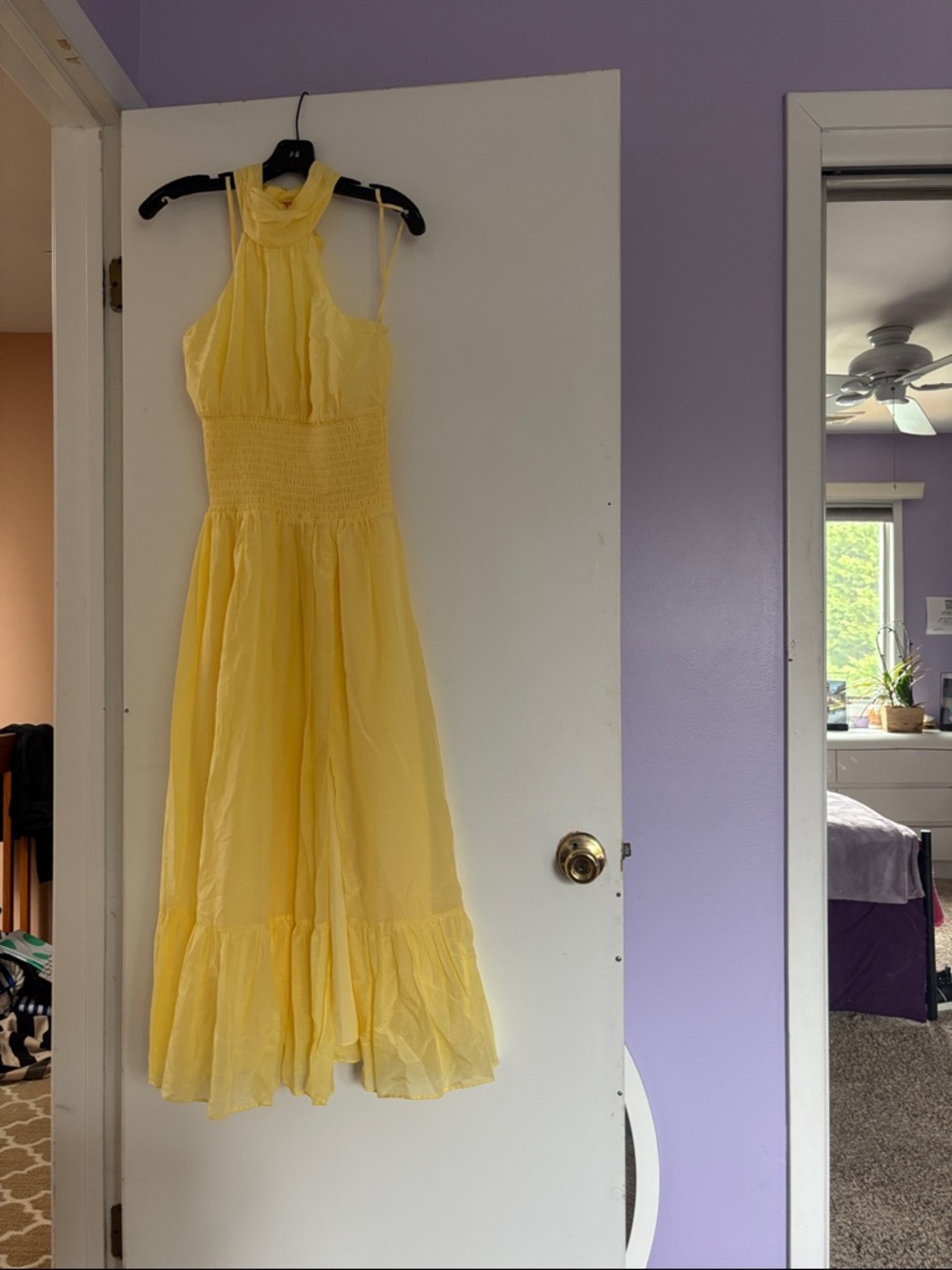 cinq a sept Yellow Backless Halter Maxi Dress